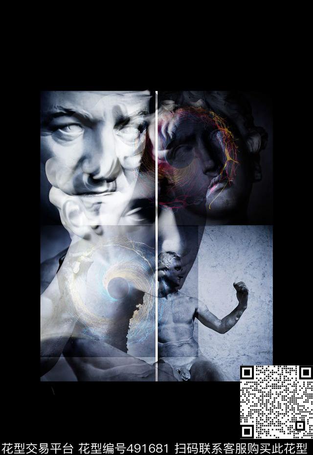 T恤卫衣夹克潮流时尚抽象个性大卫数码印花华亿平台下载（图片编号: 491681） - 瓦栏（Walan）