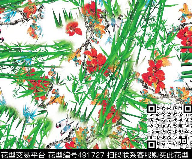 中国风数码1色数码印花华亿平台下载（图片编号: 491727） - 瓦栏（Walan）