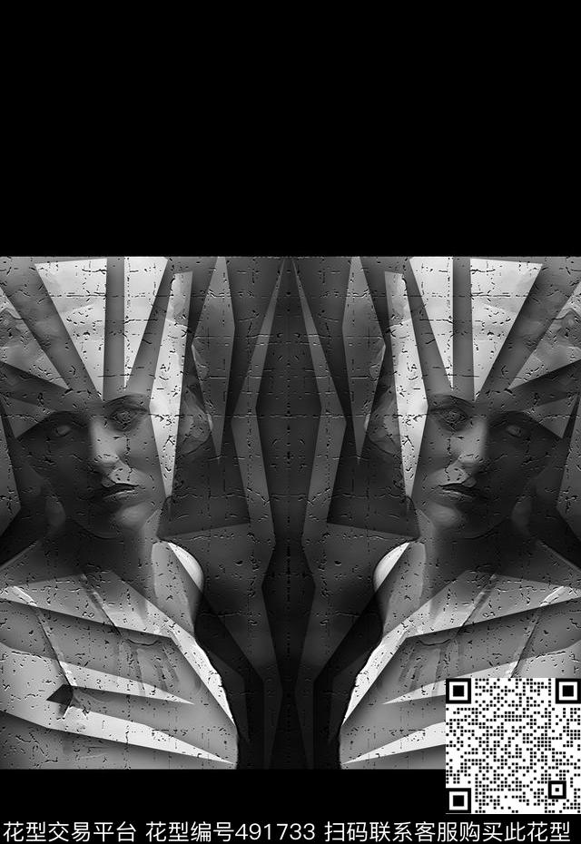 T恤卫衣夹克潮流时尚雕塑效果女神数码印花华亿平台下载（图片编号: 491733） - 瓦栏（Walan）