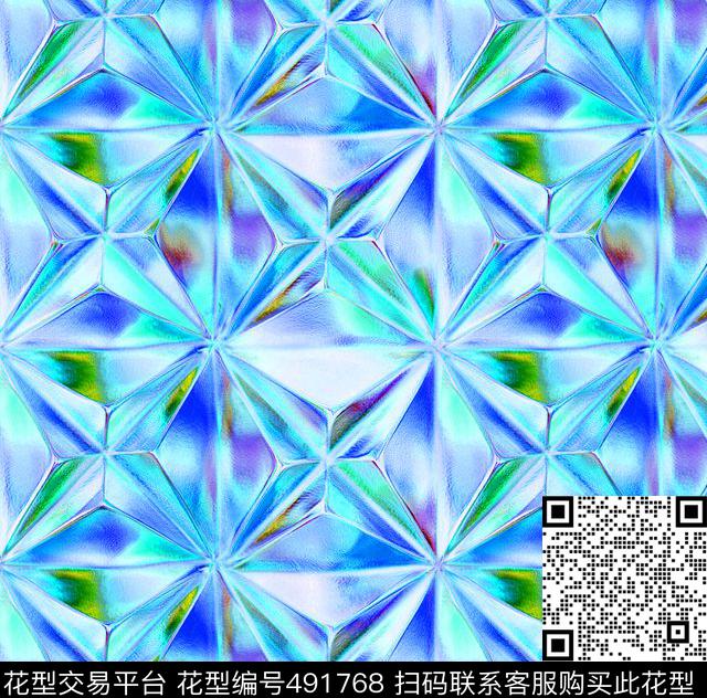 流行时尚几何幻彩花纹欧美数码印花华亿平台下载（图片编号: 491768） - 瓦栏（Walan）