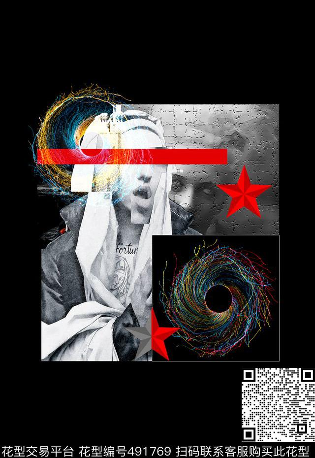 T恤卫衣夹克潮流时尚抽象人物数码印花华亿平台下载（图片编号: 491769） - 瓦栏（Walan）