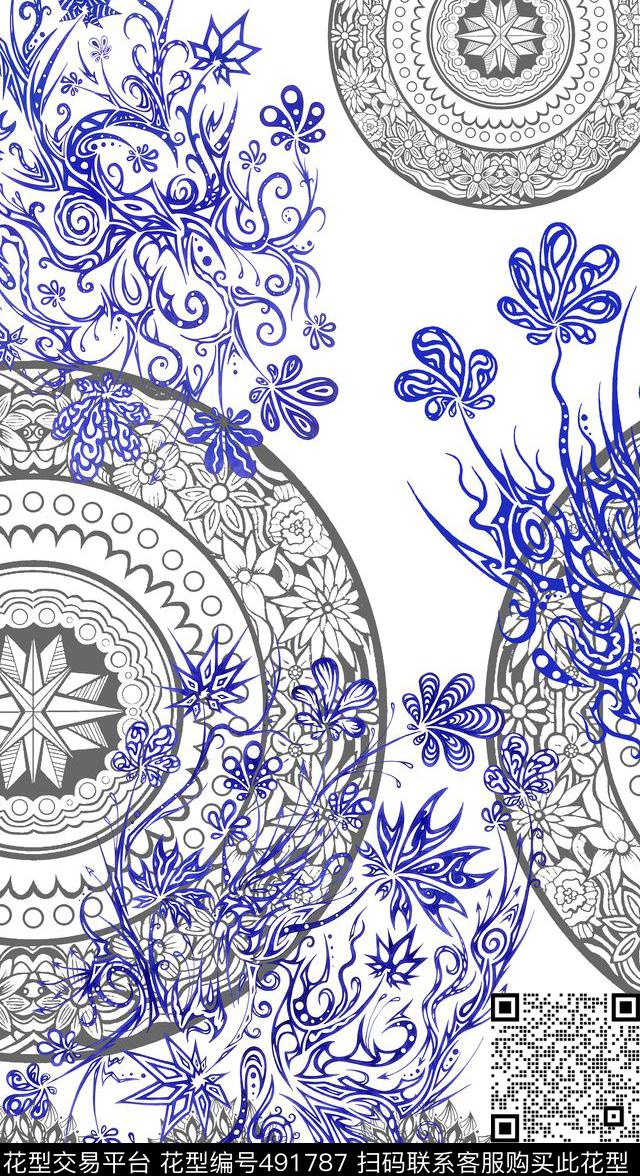 传统复古女装传统印花华亿平台下载（图片编号: 491787） - 瓦栏（Walan）