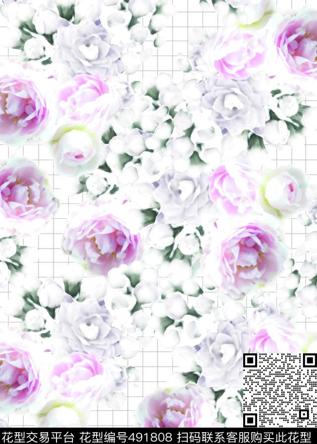 小清新玫瑰花女士休闲装数码印花华亿平台下载（图片编号: 491808） - 瓦栏（Walan）