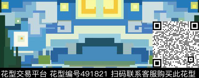 抽象星空几何色彩传统印花华亿平台下载（图片编号: 491821） - 瓦栏（Walan）