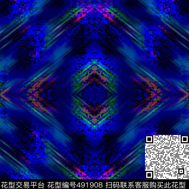 时尚流行幻彩数码印花华亿平台下载（图片编号: 491908） - 瓦栏（Walan）