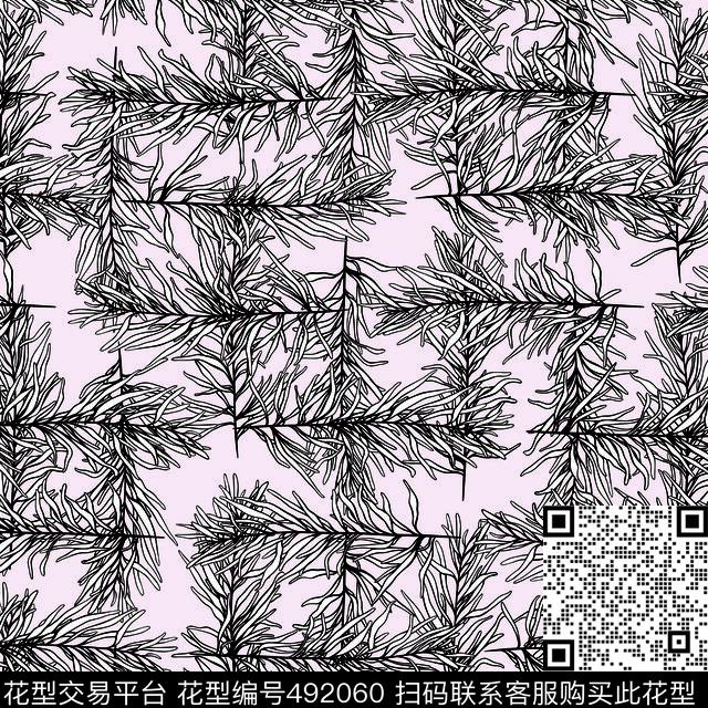 抽象几何花传统印花华亿平台下载（图片编号: 492060） - 瓦栏（Walan）