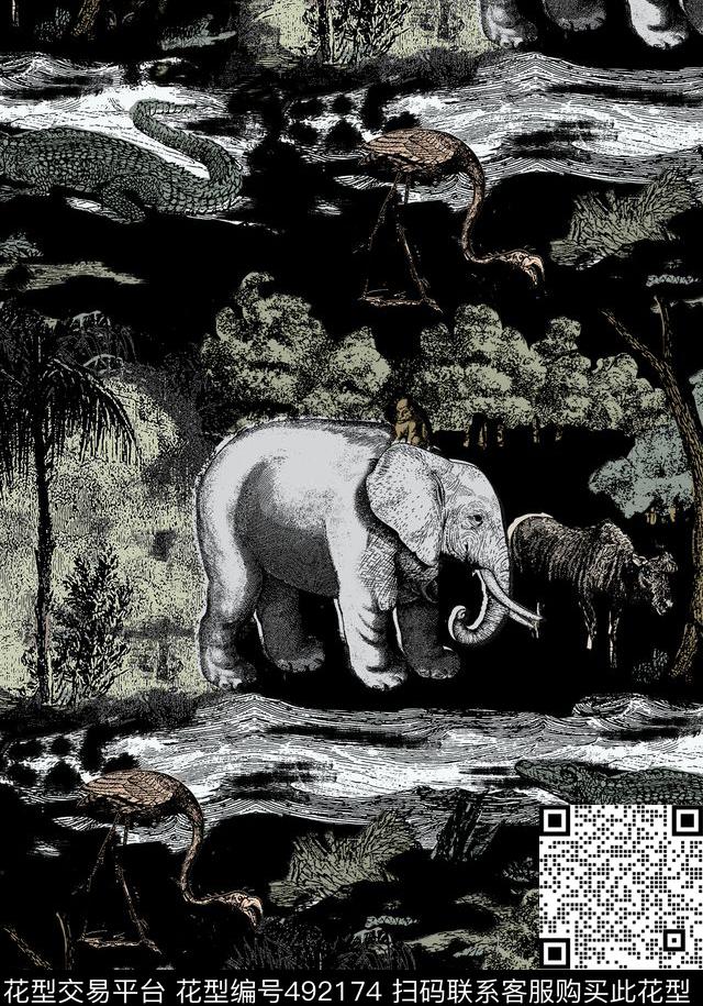 T恤卫衣夹克潮流时尚男装数码印花华亿平台下载（图片编号: 492174） - 瓦栏（Walan）