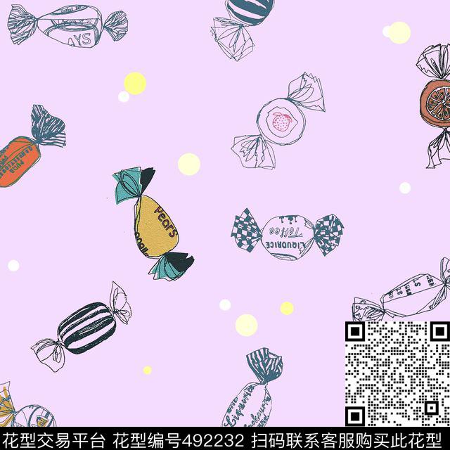 小清新糖果儿童数码印花华亿平台下载（图片编号: 492232） - 瓦栏（Walan）