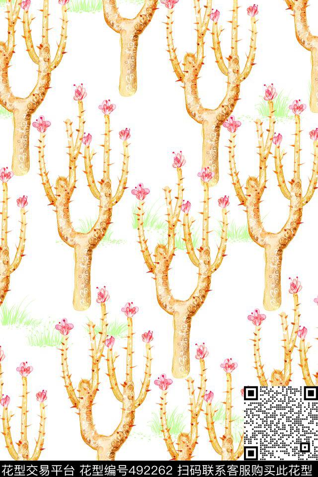 花卉卡通热带数码印花华亿平台下载（图片编号: 492262） - 瓦栏（Walan）