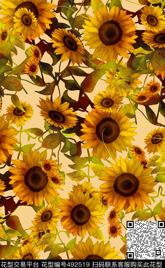 窗帘布花卉连衣裙家纺数码印花华亿平台下载（图片编号: 492519） - 瓦栏（Walan）