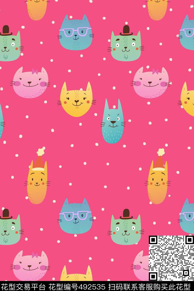 卡通小动物插画可爱传统印花华亿平台下载（图片编号: 492535） - 瓦栏（Walan）