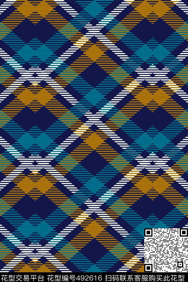 几何方格纹斜条纹传统印花华亿平台下载（图片编号: 492616） - 瓦栏（Walan）