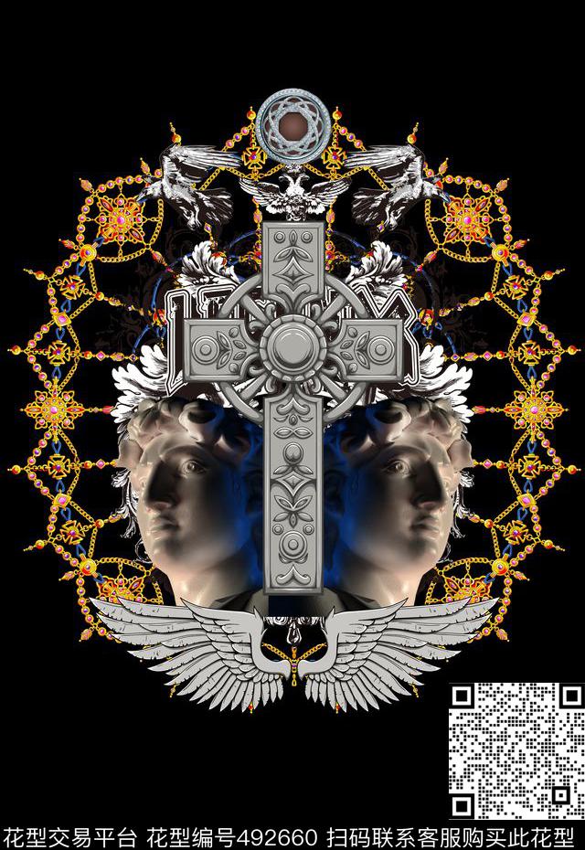 潮流时尚T恤卫衣夹克大卫男装珠宝印花数码印花华亿平台下载（图片编号: 492660） - 瓦栏（Walan）