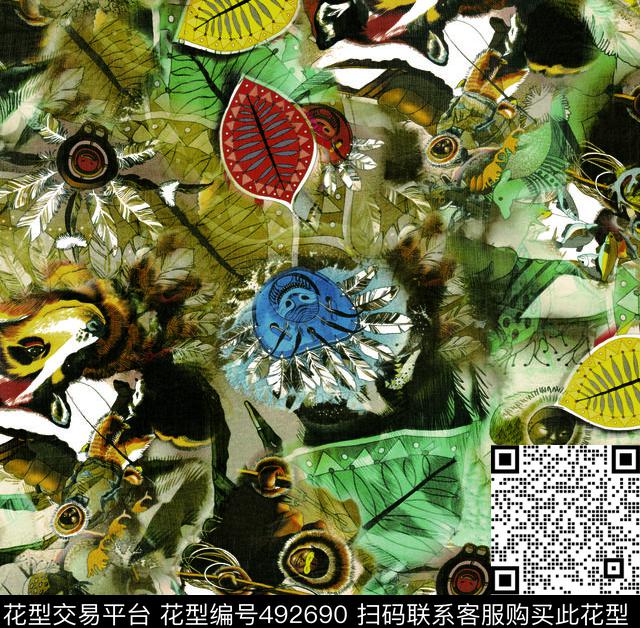 大方时尚流行数码印花华亿平台下载（图片编号: 492690） - 瓦栏（Walan）