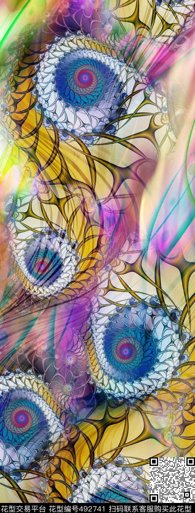 抽象定位几何数码印花华亿平台下载（图片编号: 492741） - 瓦栏（Walan）