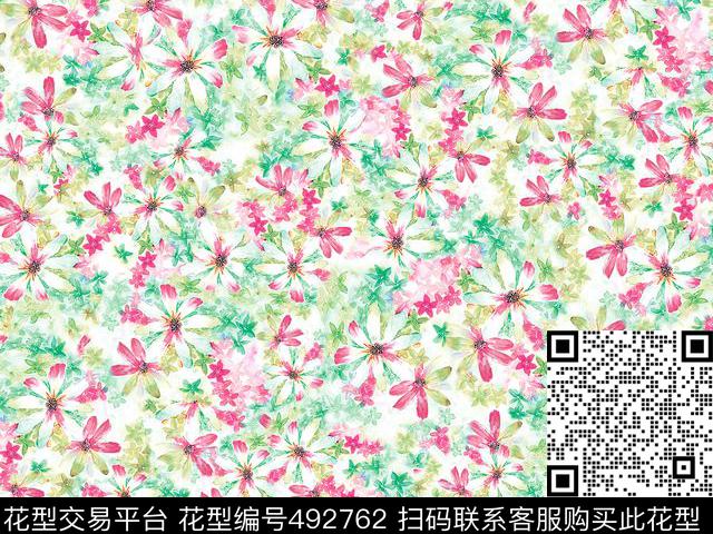 原创花卉浪漫数码印花华亿平台下载（图片编号: 492762） - 瓦栏（Walan）