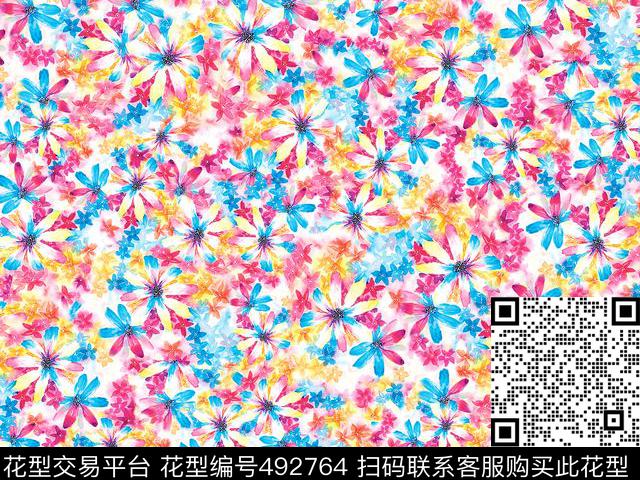 原创花卉浪漫数码印花华亿平台下载（图片编号: 492764） - 瓦栏（Walan）