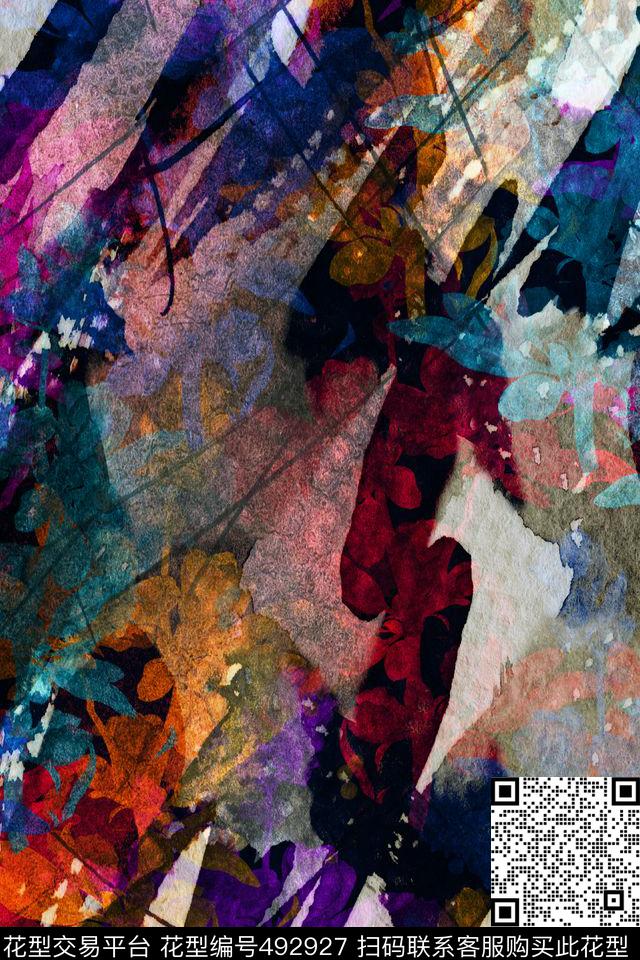 大牌花卉优雅数码印花华亿平台下载（图片编号: 492927） - 瓦栏（Walan）