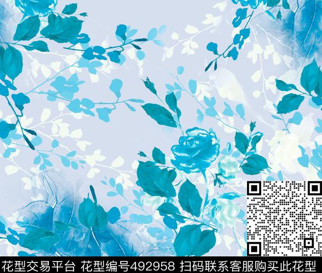 原创花卉民族数码印花华亿平台下载（图片编号: 492958） - 瓦栏（Walan）