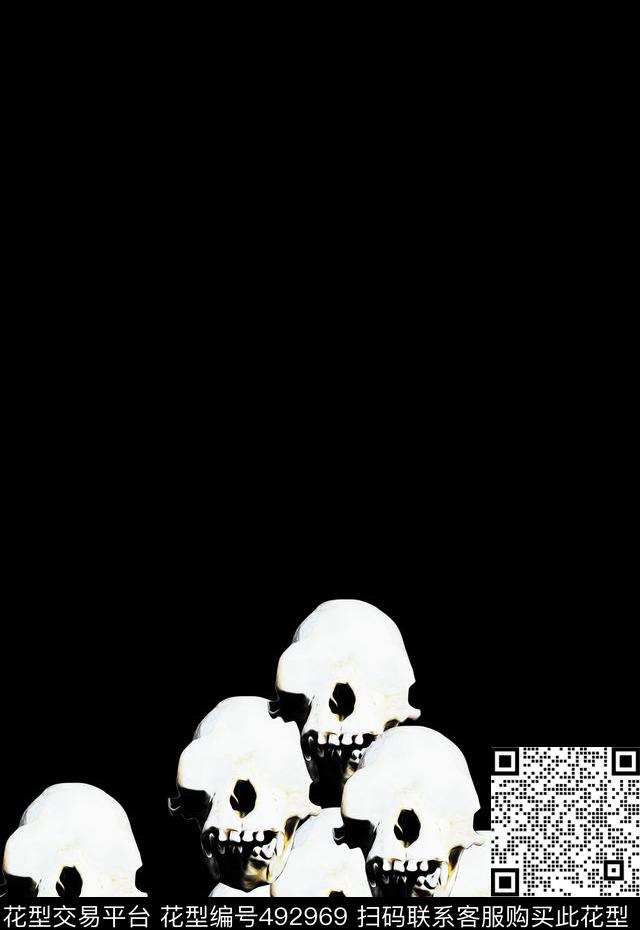 朋克纪梵希骷髅数码印花华亿平台下载（图片编号: 492969） - 瓦栏（Walan）