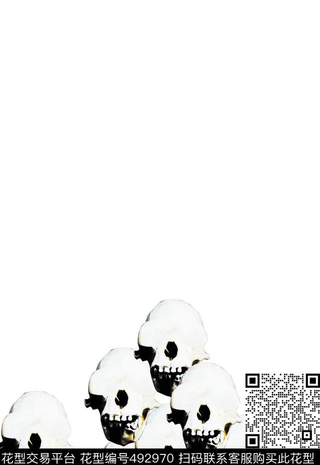 朋克纪梵希骷髅数码印花华亿平台下载（图片编号: 492970） - 瓦栏（Walan）