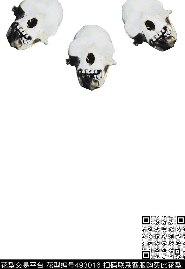 朋克纪梵希骷髅数码印花华亿平台下载（图片编号: 493016） - 瓦栏（Walan）