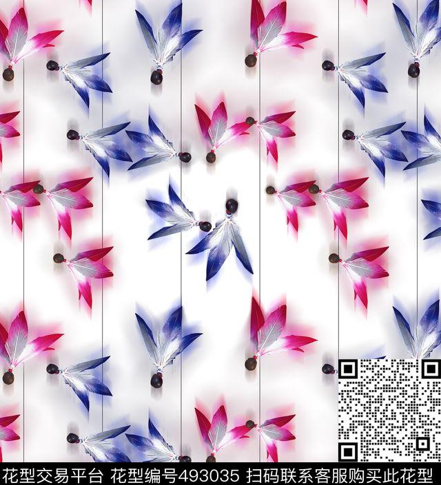 男装衬衫彩色羽毛、毽子、线条、条纹男装衬衫栏数码印花华亿平台下载（图片编号: 493035） - 瓦栏（Walan）