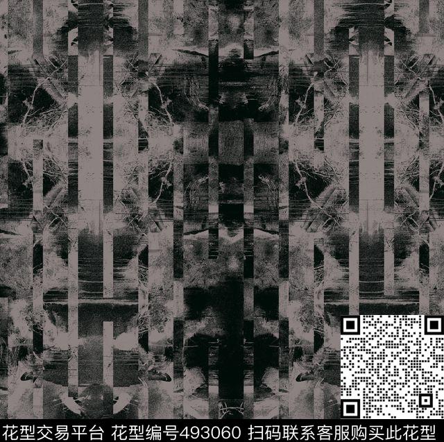 时尚水墨喷绘秋冬华亿平台数码印花华亿平台下载（图片编号: 493060） - 瓦栏（Walan）