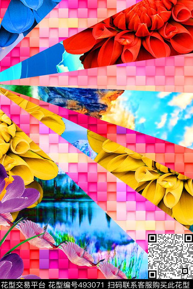 MAX-热带风情花卉印花流行时尚数码印花华亿平台下载（图片编号: 493071） - 瓦栏（Walan）