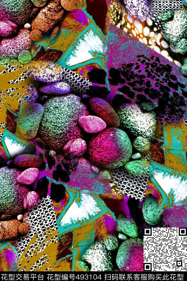 民族风地表鹅卵石数码印花华亿平台下载（图片编号: 493104） - 瓦栏（Walan）