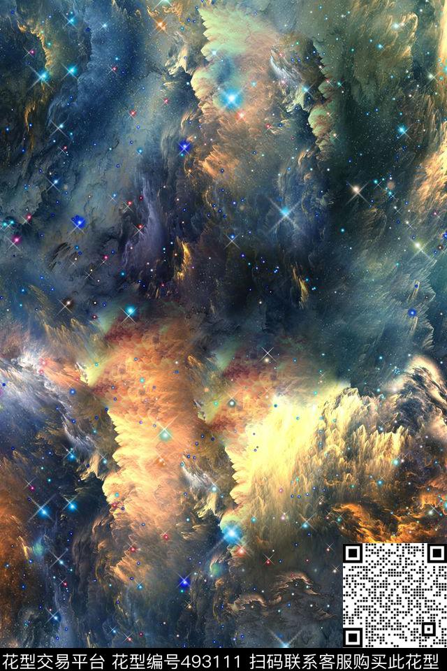 抽象星云男装数码印花华亿平台下载（图片编号: 493111） - 瓦栏（Walan）