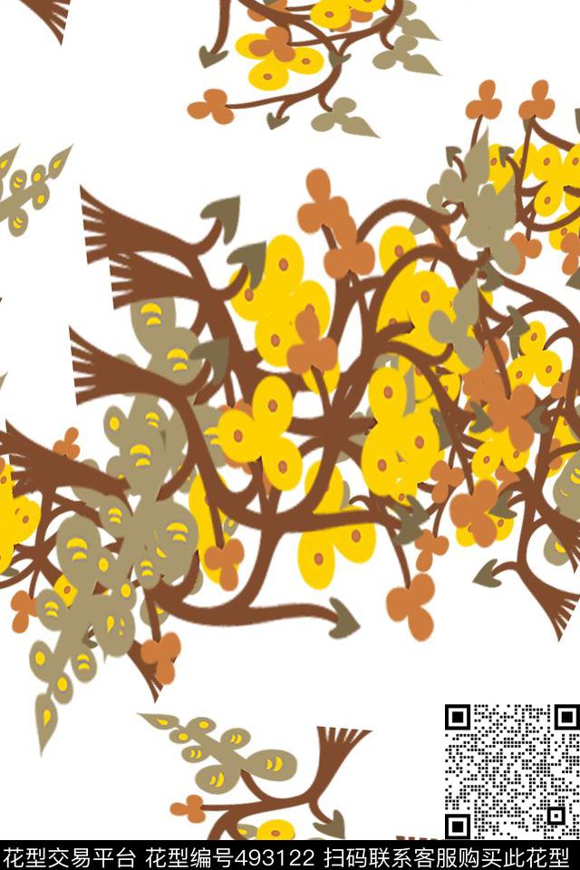 复古古典悠久数码印花华亿平台下载（图片编号: 493122） - 瓦栏（Walan）