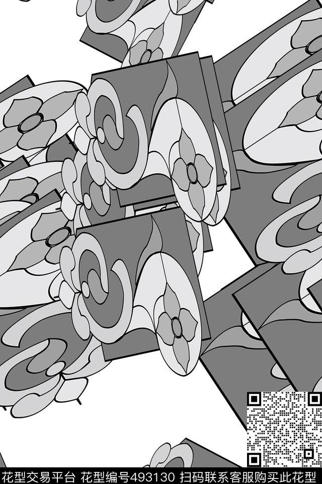 复古男装线条数码印花华亿平台下载（图片编号: 493130） - 瓦栏（Walan）