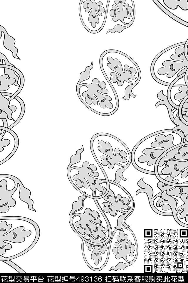 街拍时尚线条数码印花华亿平台下载（图片编号: 493136） - 瓦栏（Walan）