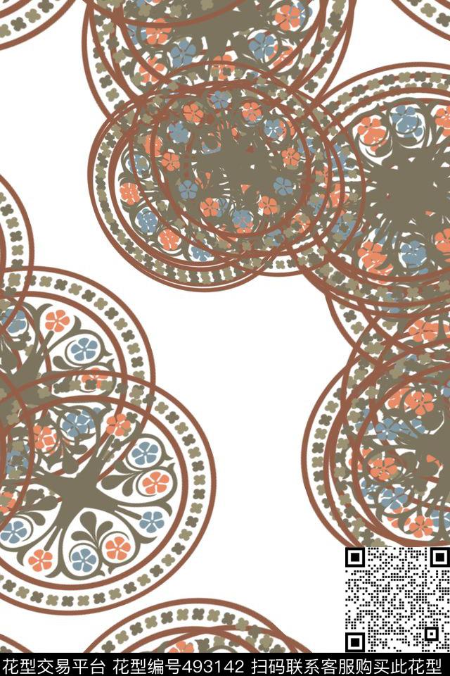 复古简约时尚数码印花华亿平台下载（图片编号: 493142） - 瓦栏（Walan）