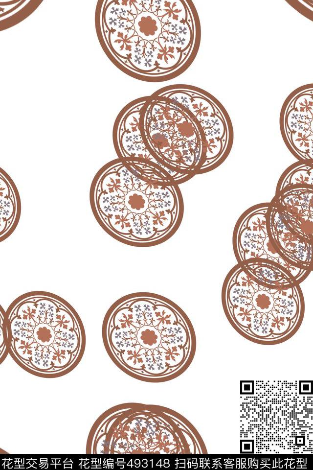 自然时尚复古数码印花华亿平台下载（图片编号: 493148） - 瓦栏（Walan）