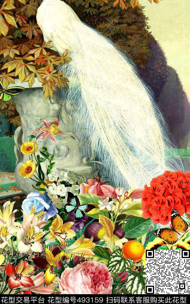 欧式复古花卉数码印花华亿平台下载（图片编号: 493159） - 瓦栏（Walan）