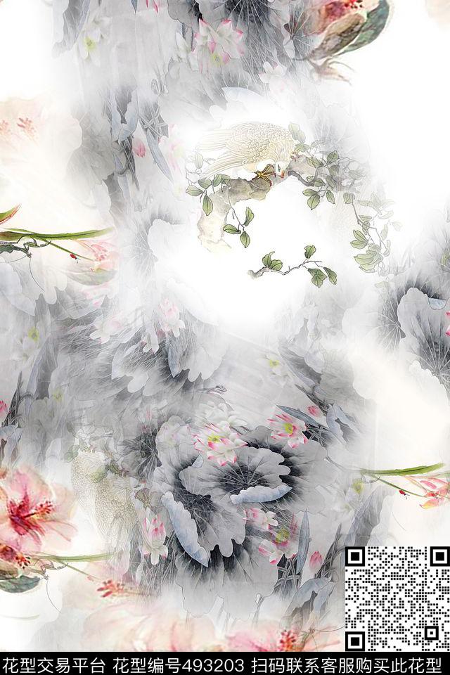 时尚自然民族风数码印花华亿平台下载（图片编号: 493203） - 瓦栏（Walan）