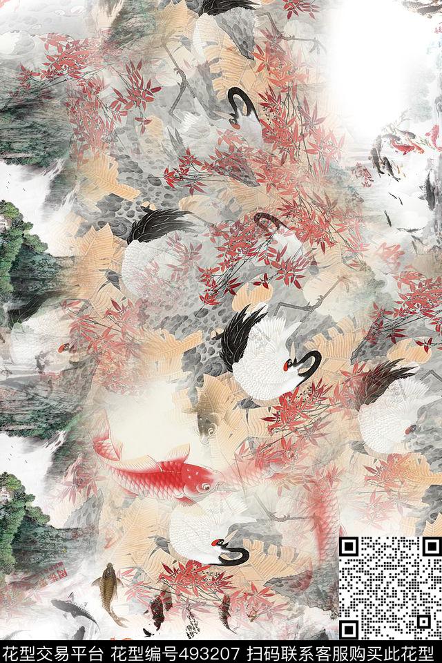 时尚简约自然数码印花华亿平台下载（图片编号: 493207） - 瓦栏（Walan）