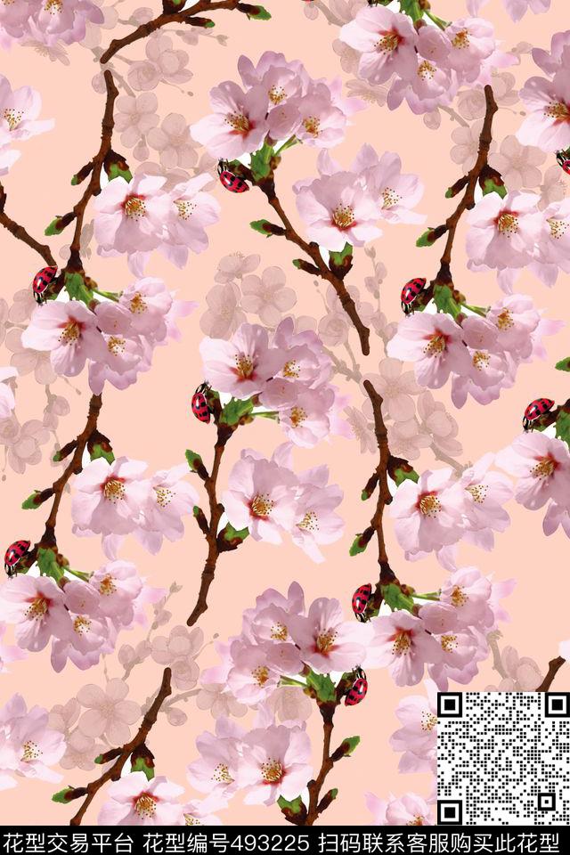 简约小碎花瓢虫数码印花华亿平台下载（图片编号: 493225） - 瓦栏（Walan）