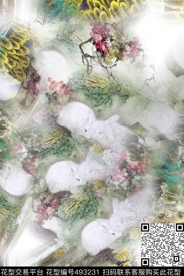 大胆简约时尚数码印花华亿平台下载（图片编号: 493231） - 瓦栏（Walan）