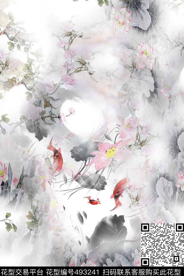 时尚大胆自然数码印花华亿平台下载（图片编号: 493241） - 瓦栏（Walan）