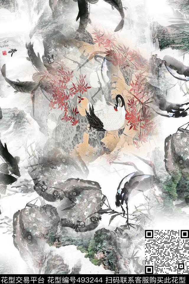 时尚大胆简约数码印花华亿平台下载（图片编号: 493244） - 瓦栏（Walan）