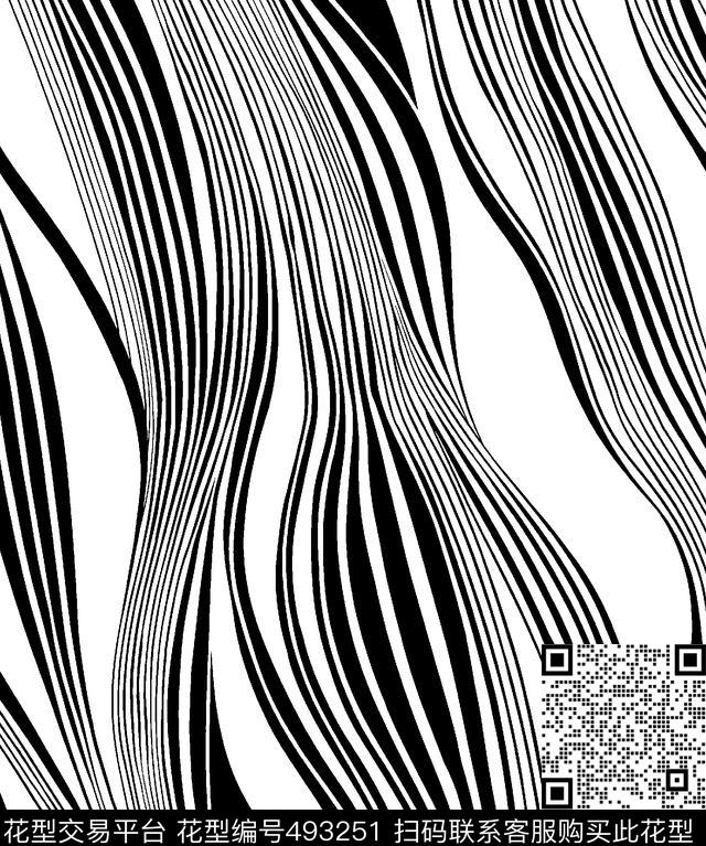波浪条纹休闲风传统印花华亿平台下载（图片编号: 493251） - 瓦栏（Walan）