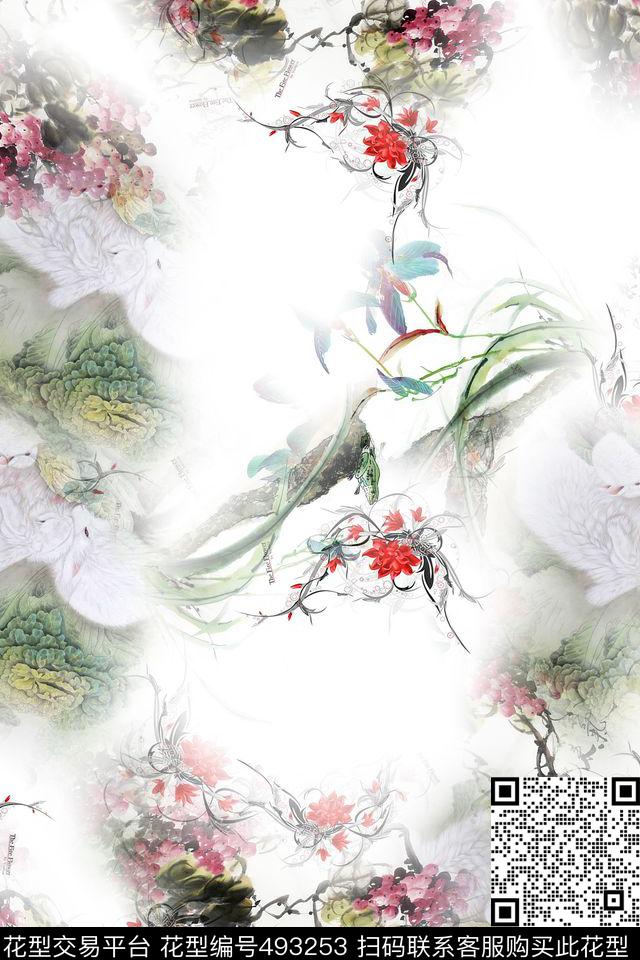 时尚大牌中国风数码印花华亿平台下载（图片编号: 493253） - 瓦栏（Walan）