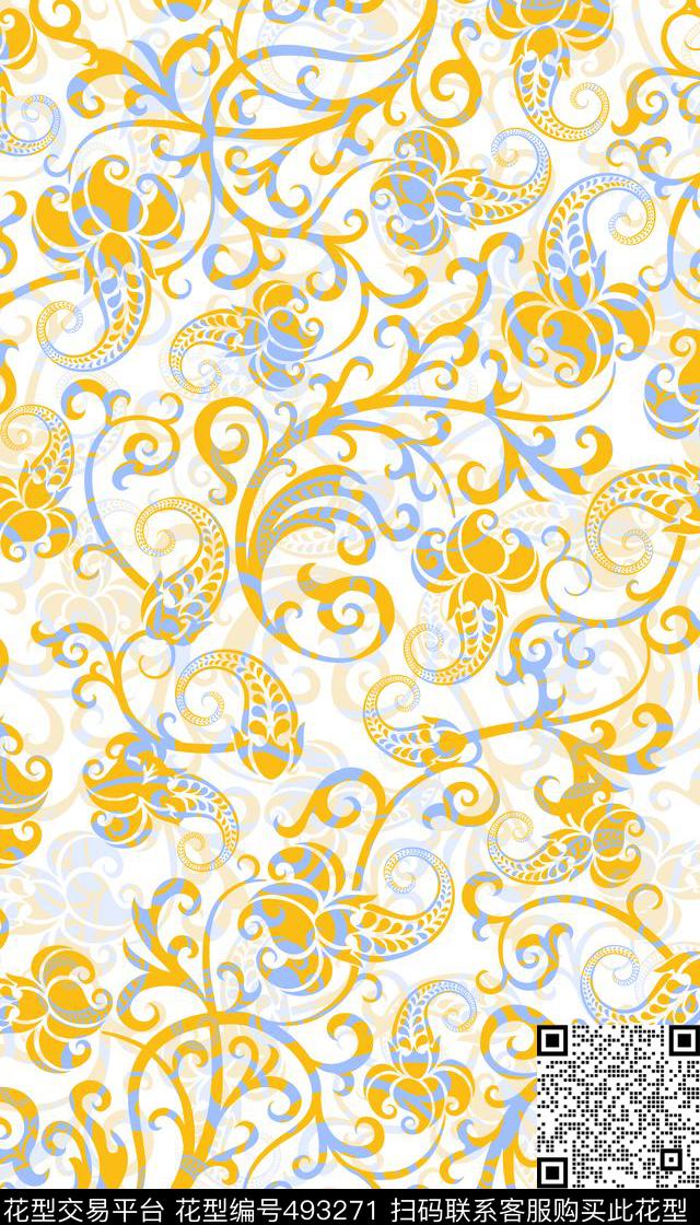 家纺花卉连衣裙欧美流行潮流时尚传统印花华亿平台下载（图片编号: 493271） - 瓦栏（Walan）