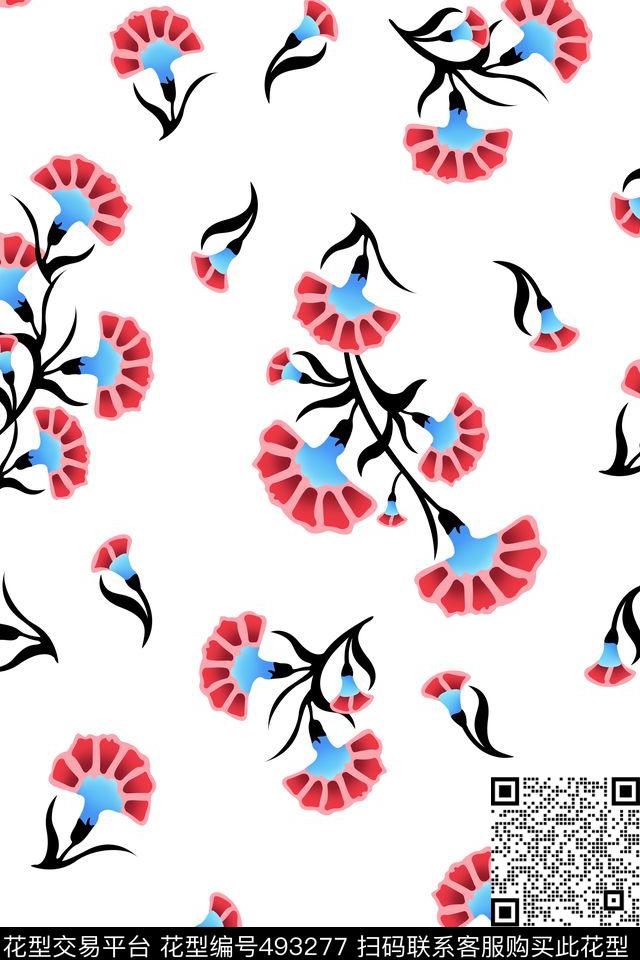 满版小花纯底数码印花华亿平台下载（图片编号: 493277） - 瓦栏（Walan）