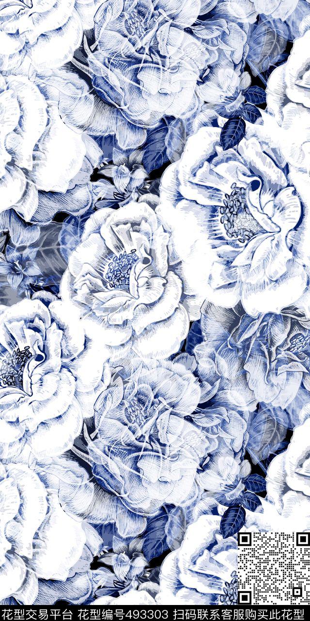 窗帘布花卉连衣裙家纺数码印花华亿平台下载（图片编号: 493303） - 瓦栏（Walan）