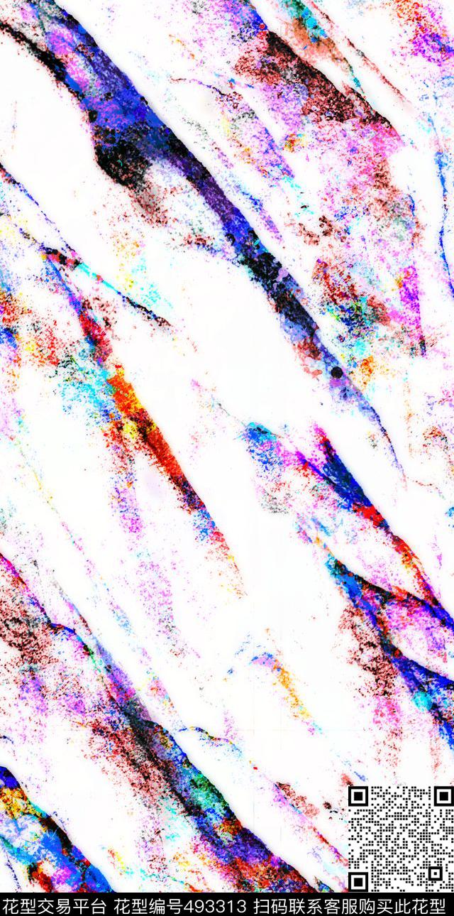抽象条纹时尚数码印花华亿平台下载（图片编号: 493313） - 瓦栏（Walan）