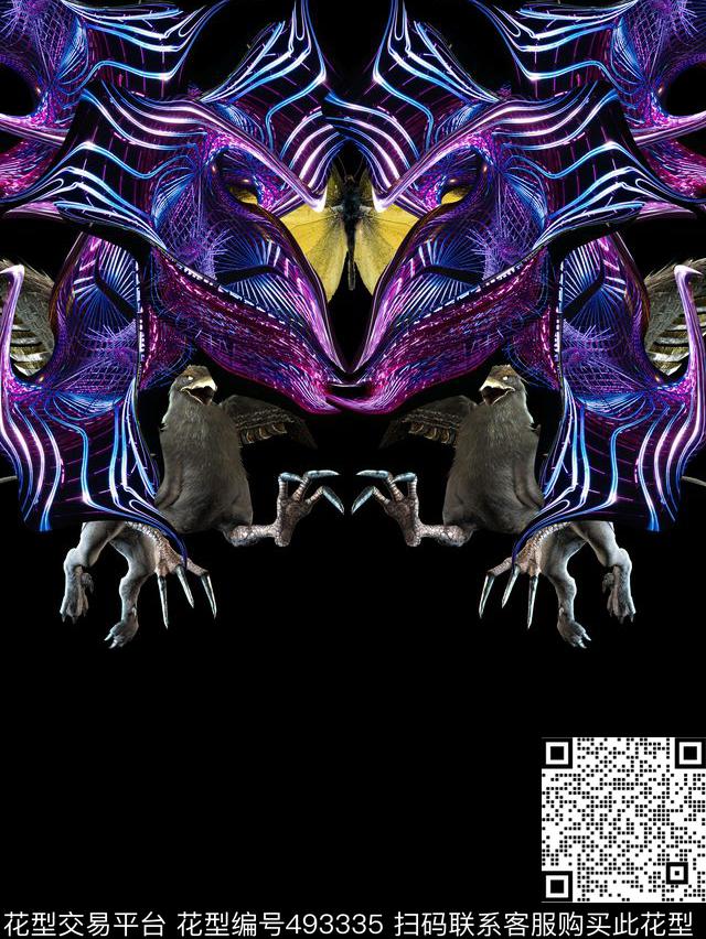 复古飞马抽象传统印花华亿平台下载（图片编号: 493335） - 瓦栏（Walan）